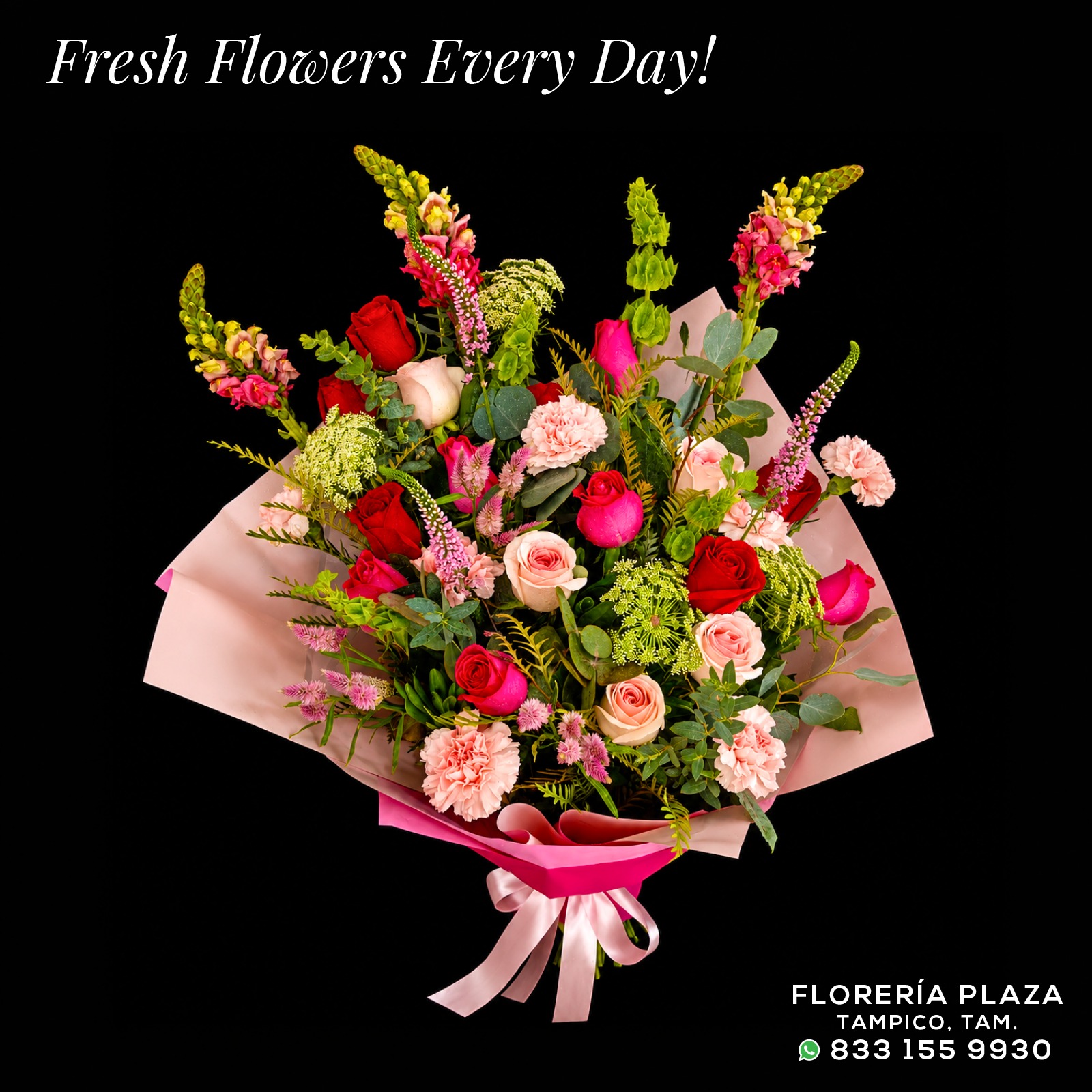 Fresh Flowers Every Day!
🛒 Compra desde donde estés, fácil y rápido
aquí: https://tienda.floreriaplaza.com/
¿Prefieres atención personal?
📍 Visítanos: Faja de Oro 204, Lomas de Rosales, Tampico
📞 Llámanos: 833 224 4128, 833 224 4129, 833 224 1144
📲 WhatsApp: https://wa.me/5218331559930
#floreriaplazalomas #floreriaplazaentampico #dígaloconflores #TampicoMadero #ventaenlínea #floresnaturales